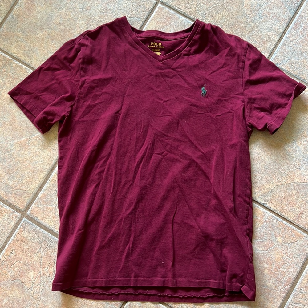 Maroon Ralph Lauren Polo V neck Size Medium
